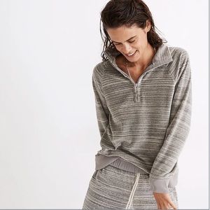 Madewell MWL Velour Space-Dyed Half-Zip Sweatshirt